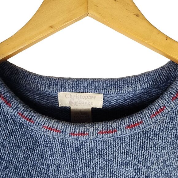 Christopher Banks Blue Vitange 90s Teddy Bear Sweater - Picture 3 of 10